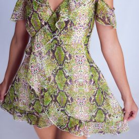 Snakeskin Short Wrap Dress 2